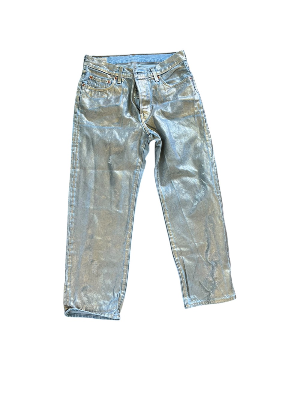 Levi's Metallic Silver High-Rise Jeans